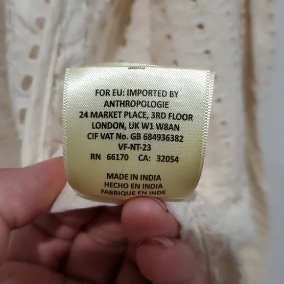 Anthropologie Eyelet Long Cream Swim Cover-Up - Picture 8 of 12